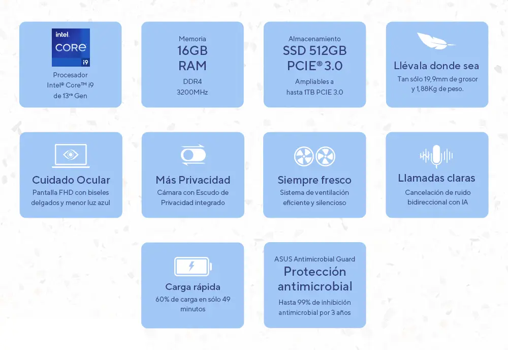 Caracter&iacute;sticas principales Notebook Asus Vivobook 16 90NB10N3-M01B40