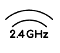Ícono de conectividad wifi que indica: 2.4 GHz.