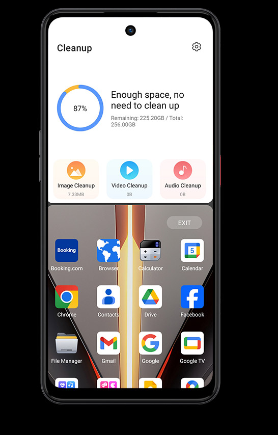 Modo pantalla dividida activado con gesto de tres dedos en el ZTE nubia Neo 3 5G.