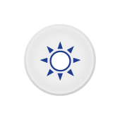&Iacute;cono de un sol de color azul oscuro.