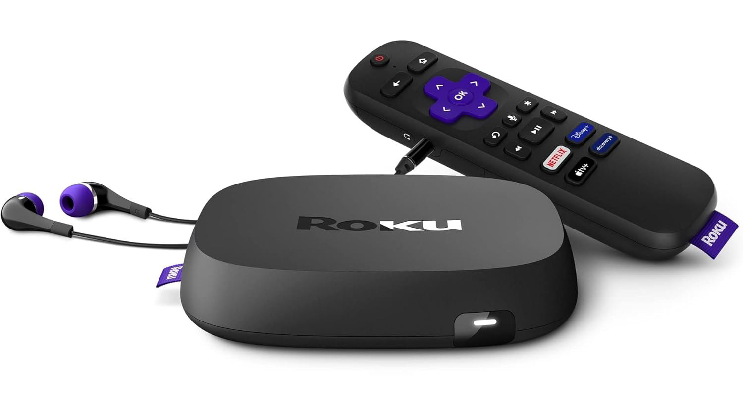 Roku Ultra conectado a un televisor 4K mostrando interfaz intuitiva de usuario