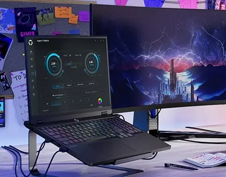 Notebook Lenovo Legion 9&ordf; generaci&oacute;n, procesador Intel Core i7, pantalla de 15 pulgadas Full HD, vista lateral