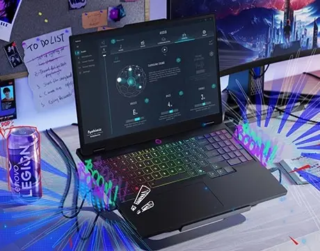 Notebook Lenovo Legion 9&ordf; generaci&oacute;n con procesador Intel Core i7, pantalla Full HD de 15 pulgadas, vista frontal