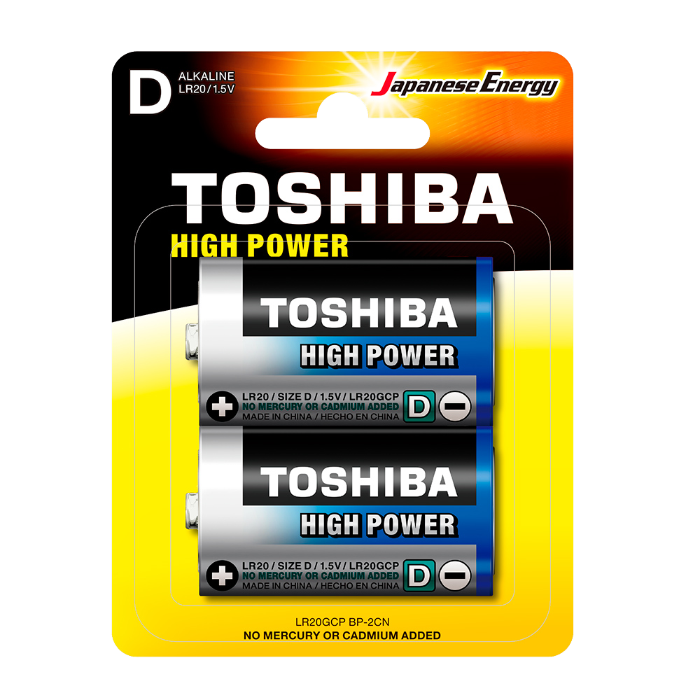 Empaque de dos pilas alcalinas tipo D de Toshiba