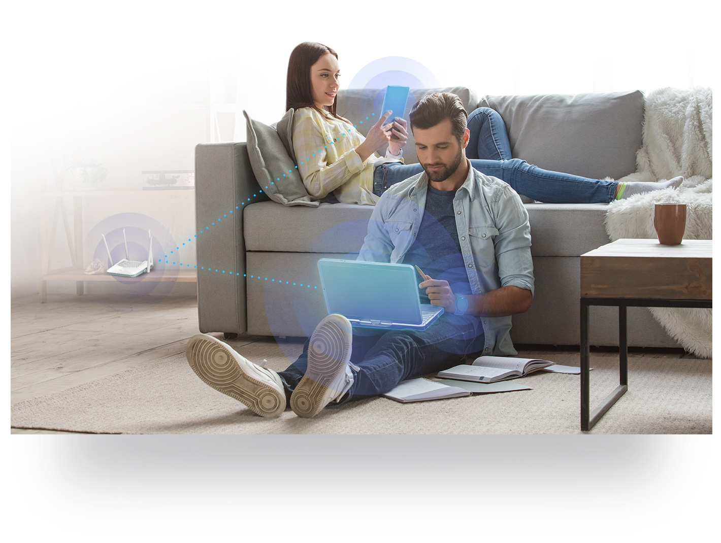 Router D-Link R15 con cuatro antenas externas ajustables para mejor cobertura Wi-Fi