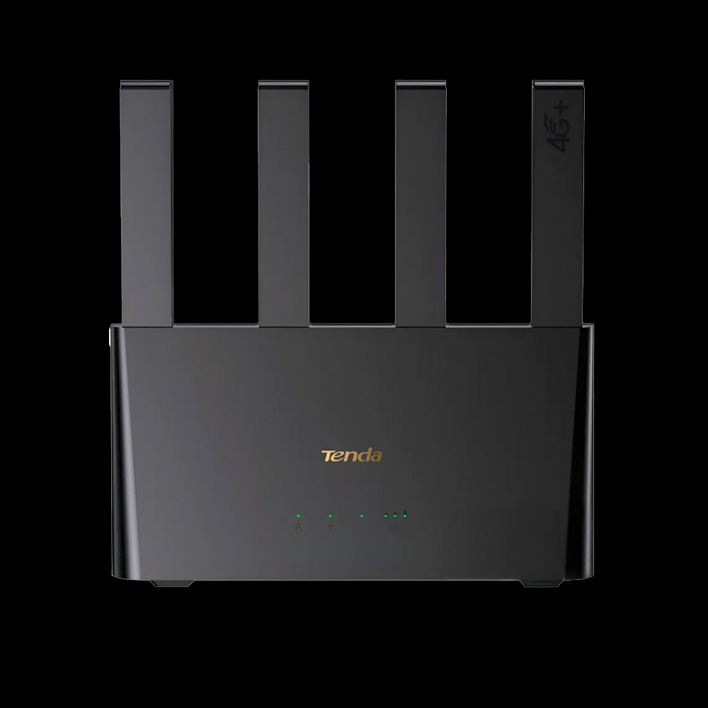Imagen del  Router M&oacute;vil SIM 4G TENDA 4G08 AC1200 Dual Band sobre un fondo negro