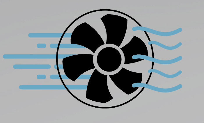 Detalle de los ventiladores de la tarjeta de video AMD para mejor refrigeraci&oacute;n