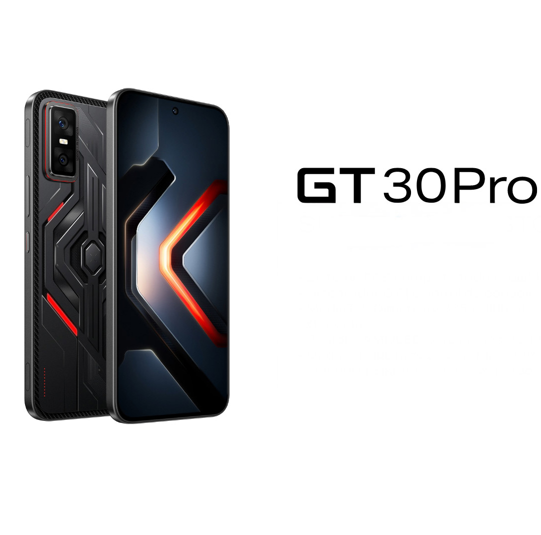 Presentaci&oacute;n completa del smartphone GT30 mostrando frente y parte trasera del dispositivo