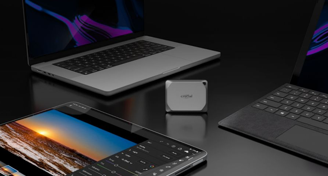 SSD Crucial X9 Pro mostrando las velocidades de transferencia