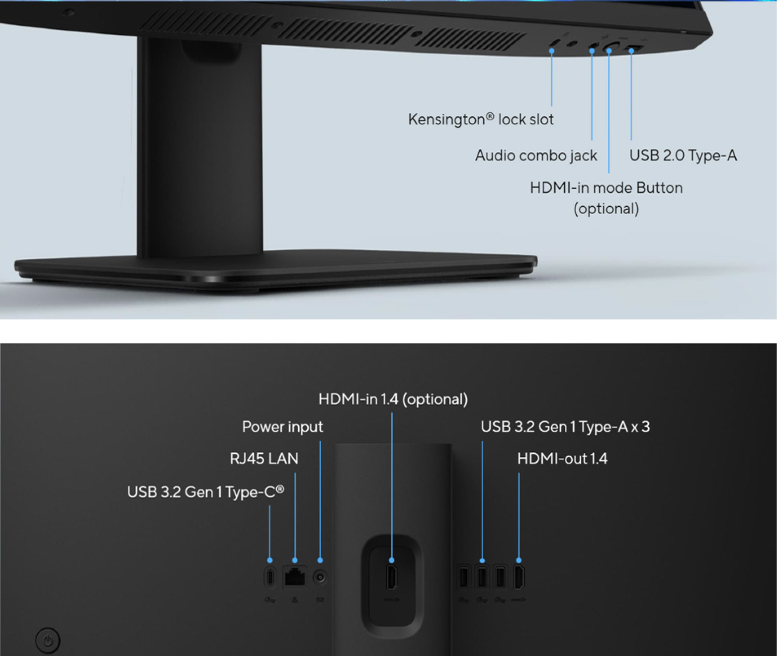 Notebook ASUS ExpertBook vista trasera con puertos de conexi&oacute;n y chasis compacto para uso corporativo