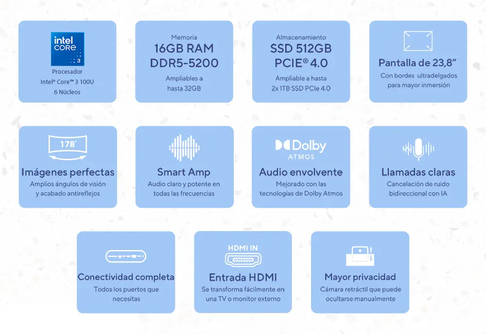 Resumen de caracter&iacute;sticas principales del Asus AIO Vivo V400
