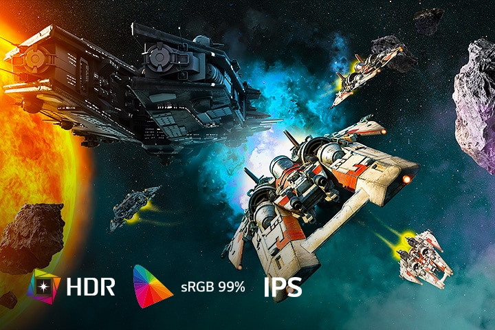 Siente el combate real con colores vivos - HDR sRGB 99% IPS