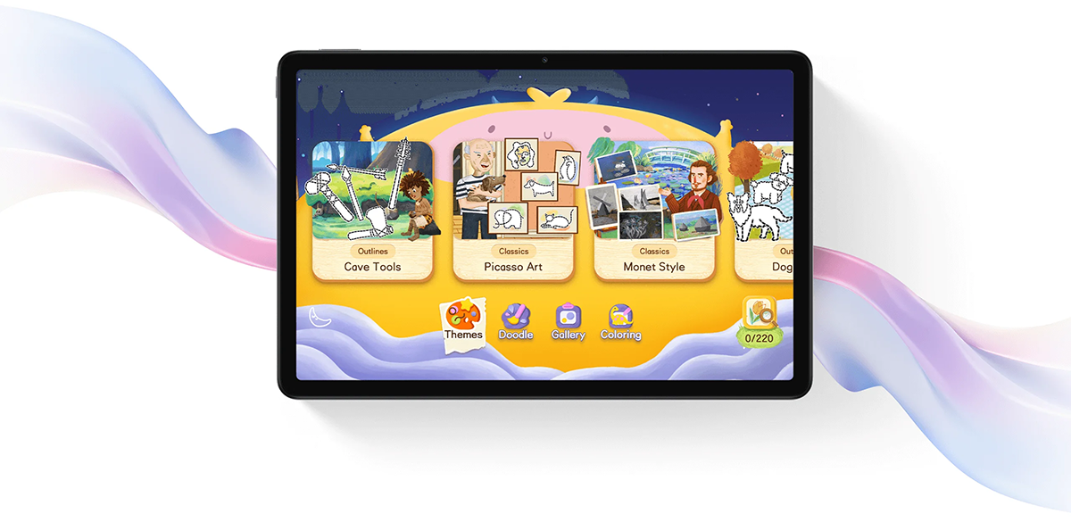 Imagen simulada de Xiaomi Redmi Pad 2 con app Bekids