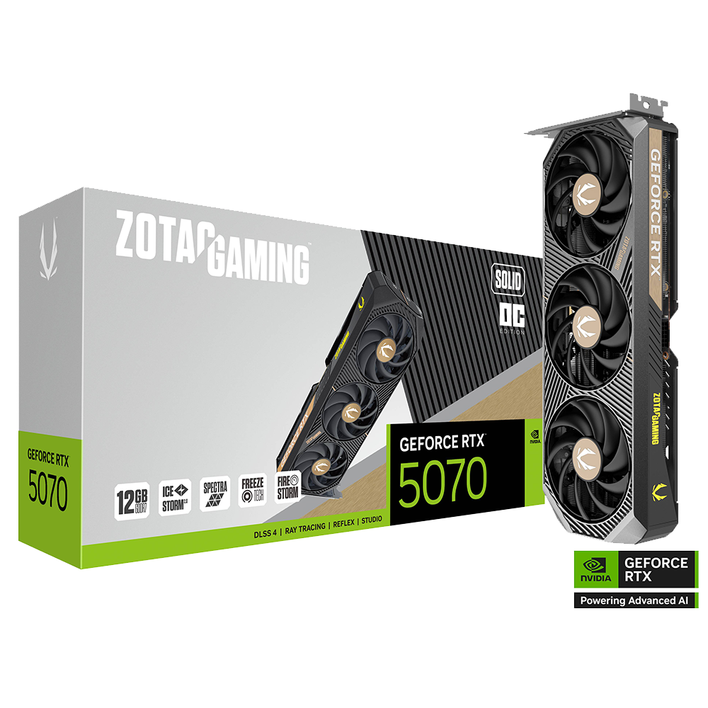 Tarjeta de Video Tarjeta de Video GAMING GEFORCE RTX 5070 SOLID OC con arquitectura Blackwell