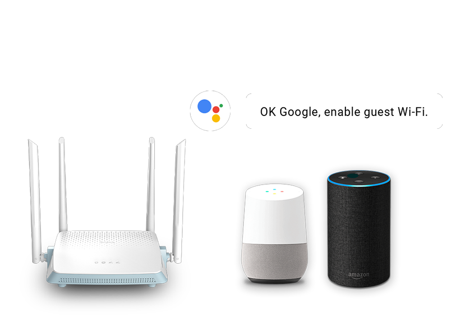 Router Mesh Velop Micro 7 junto a asistente por voz Google Assistant o Alexa