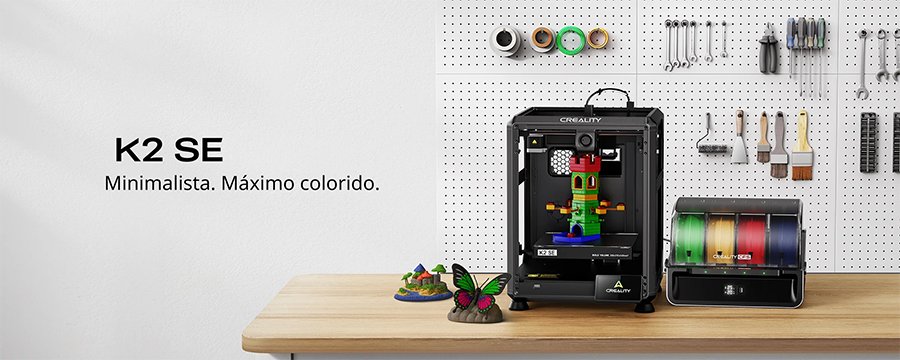 Impresora 3D Creality K2 SE - Minimalista. M&aacute;ximo colorido.