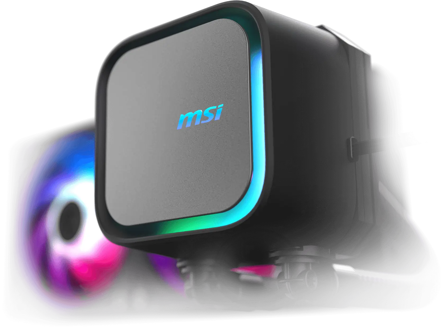 Refrigeraci&oacute;n l&iacute;quida MSI MAG CORELIQUID A13 blanca en un entorno gaming