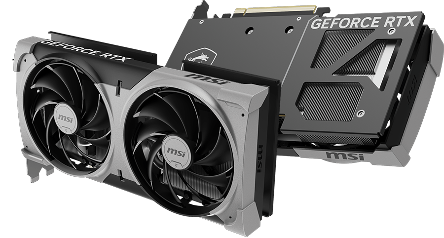 Vista frontal y posterior de Tarjeta de Video NVIDIA Geforce RTX 5070 Ventus 2X OC