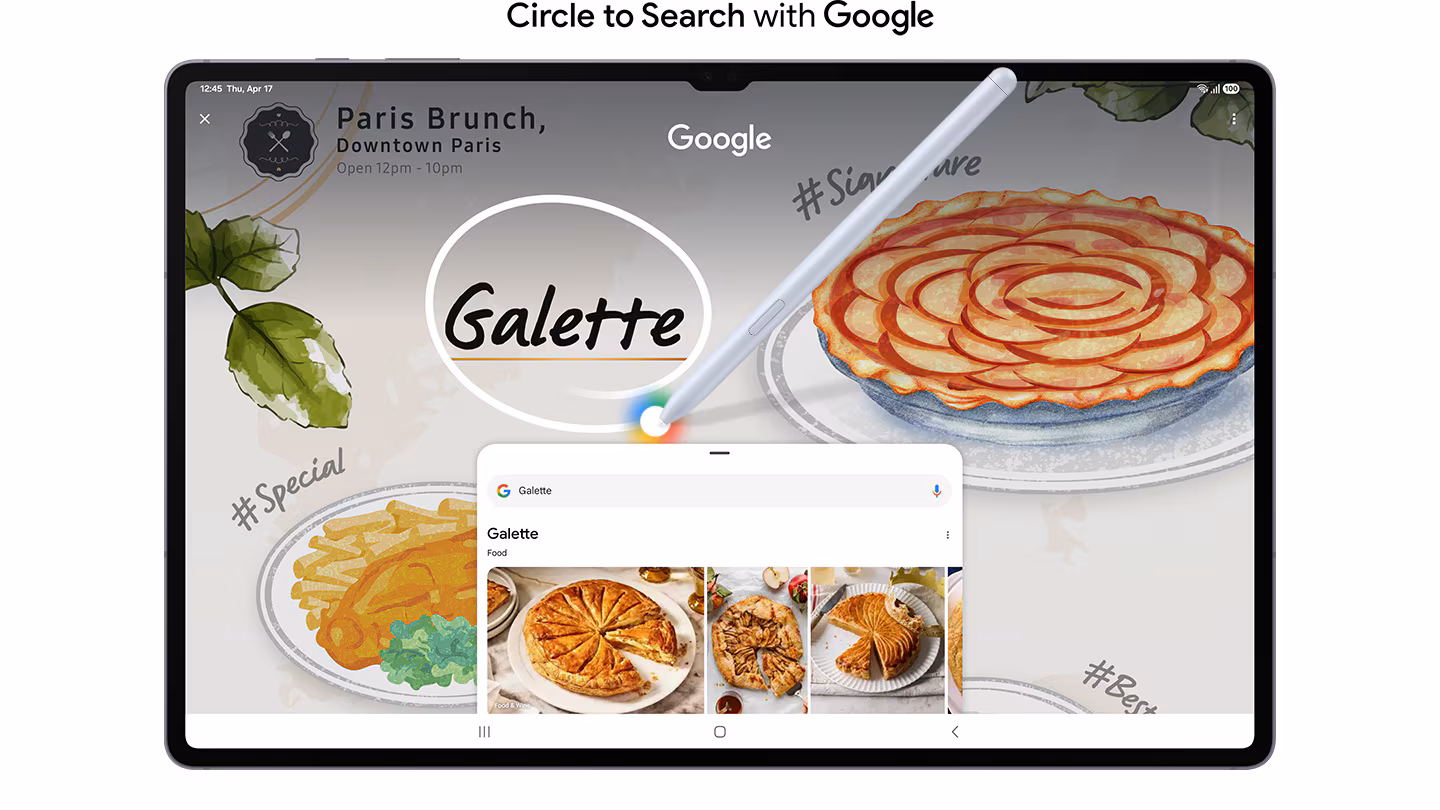 Uso de Circle to Search con Google en la pantalla de la Tablet