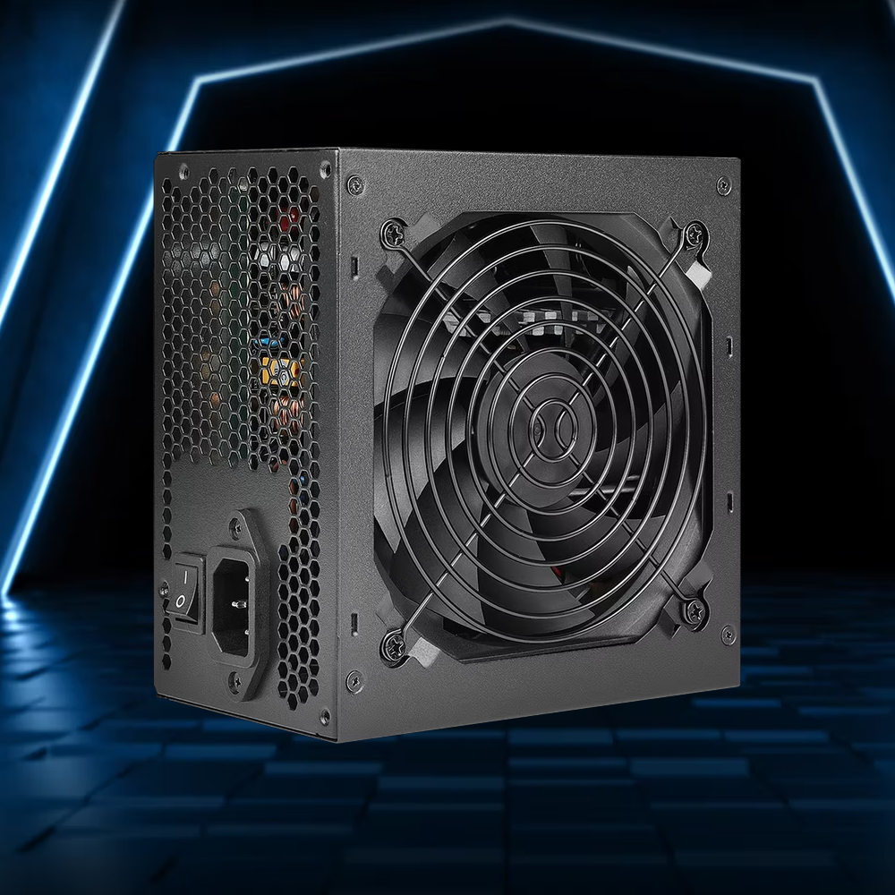 Detalle del ventilador silencioso de 120 mm de la fuente Antec Atom B750