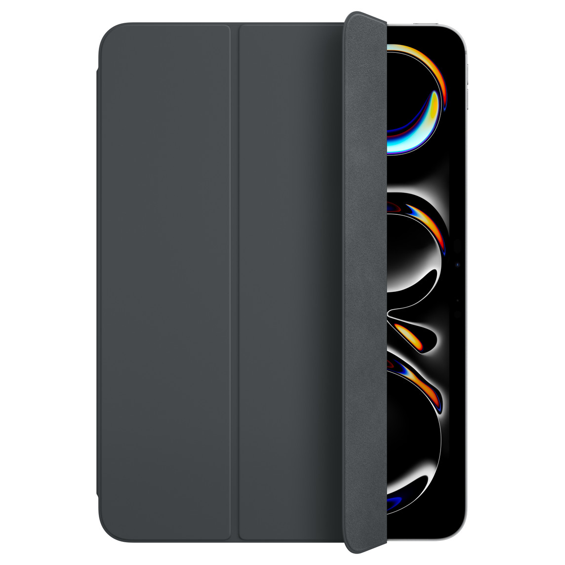 Funda Smart Folio negra plegada en &aacute;ngulo de visi&oacute;n