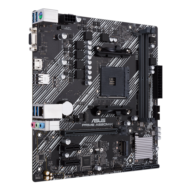 Detalle de ranuras de memoria DDR4 y socket de la placa madre ASUS