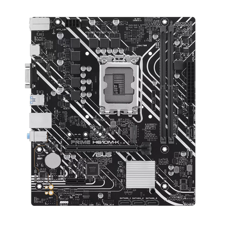 Detalle de las ranuras de memoria DDR5 de la placa madre ASUS