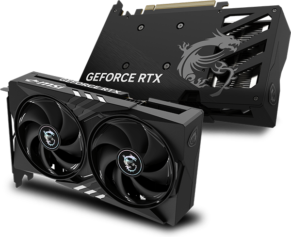 Vista frontal y posterior de Tarjeta de Video MSI GeForce RTX 5050 8G Gaming OC