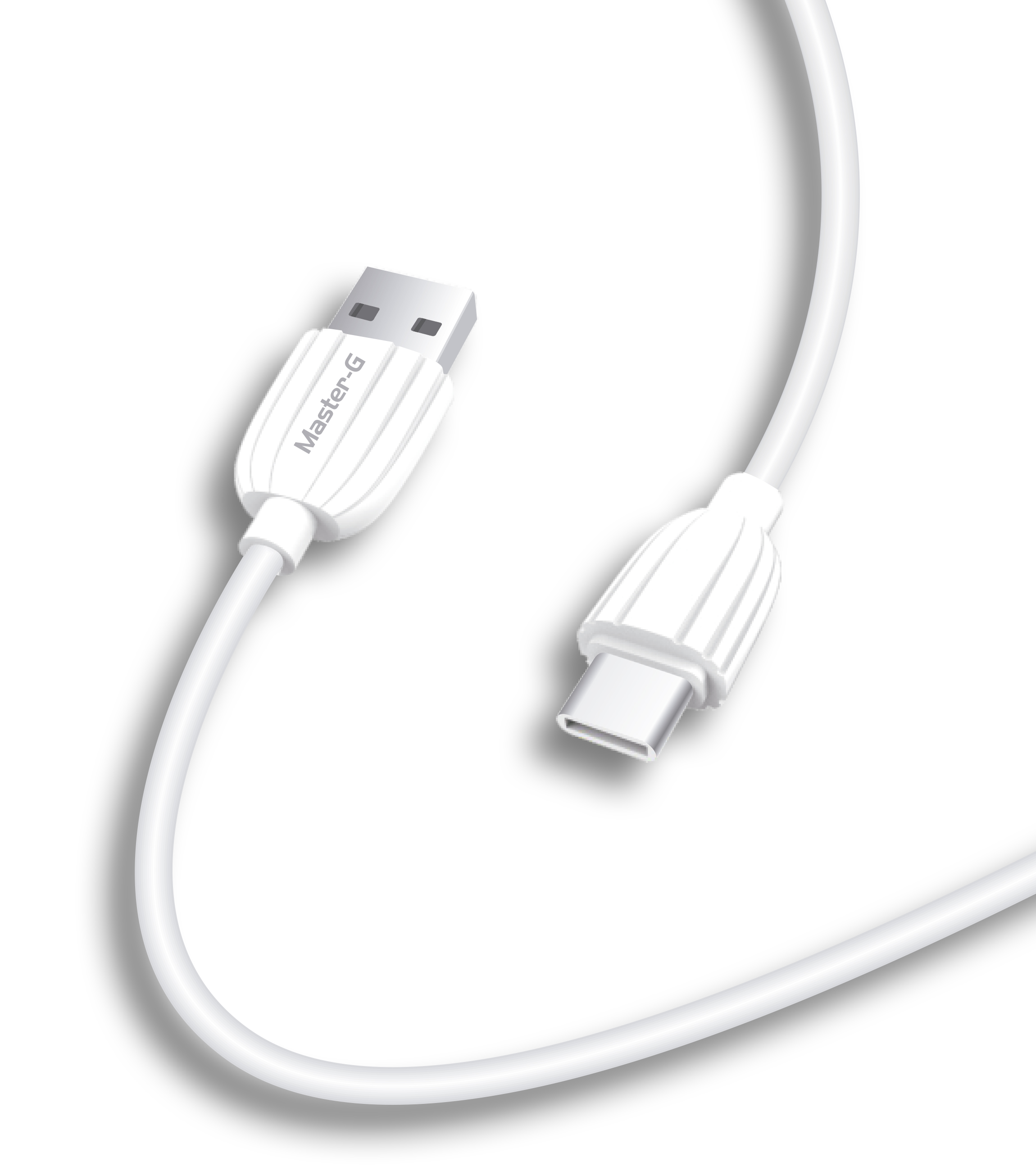 Imagen del Cable Master G USB de alta velocidad de USB-A a USB-C en un fondo blanco.