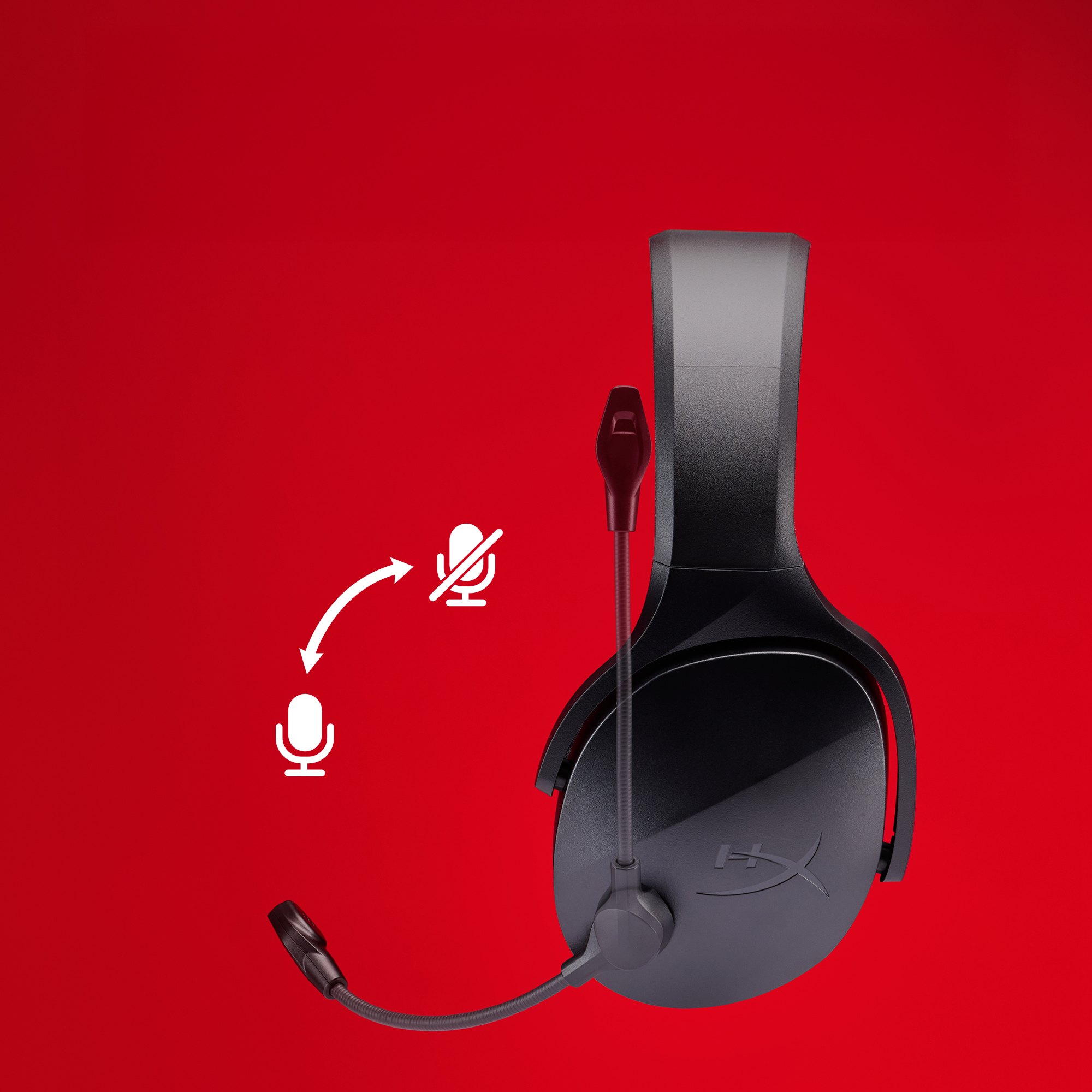 Aud&iacute;fonos gamer HyperX con micr&oacute;fono integrado y dise&ntilde;o over ear para PC y consolas, vista frontal del producto