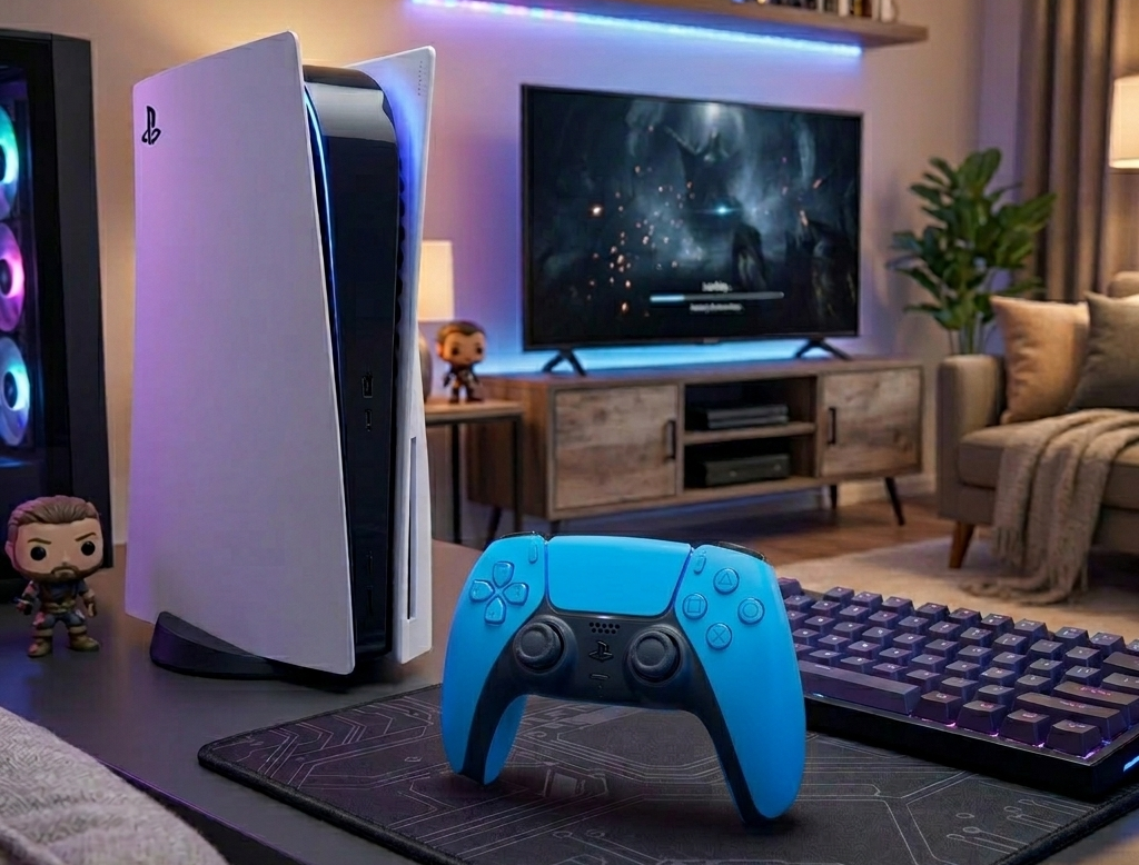 Control inal&aacute;mbrico DualSense Starlight Blue con dise&ntilde;o ergon&oacute;mico