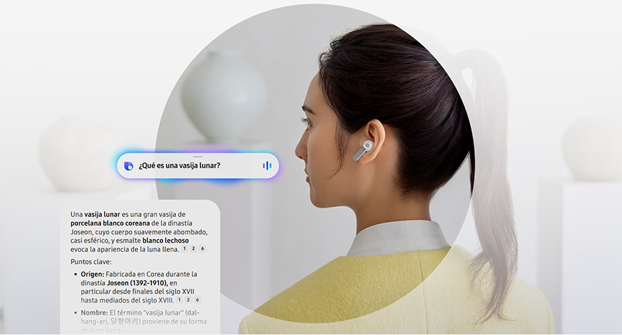 Ejemplo de la Cancelaci&oacute;n de Ruido Adaptativa (ANC) mediante IA en los Galaxy Buds4 Pro.