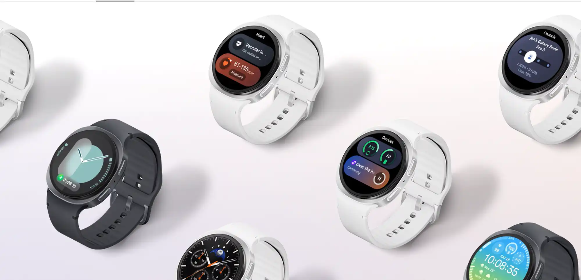 Usuario utilizando funciones de salud en el Galaxy Watch8