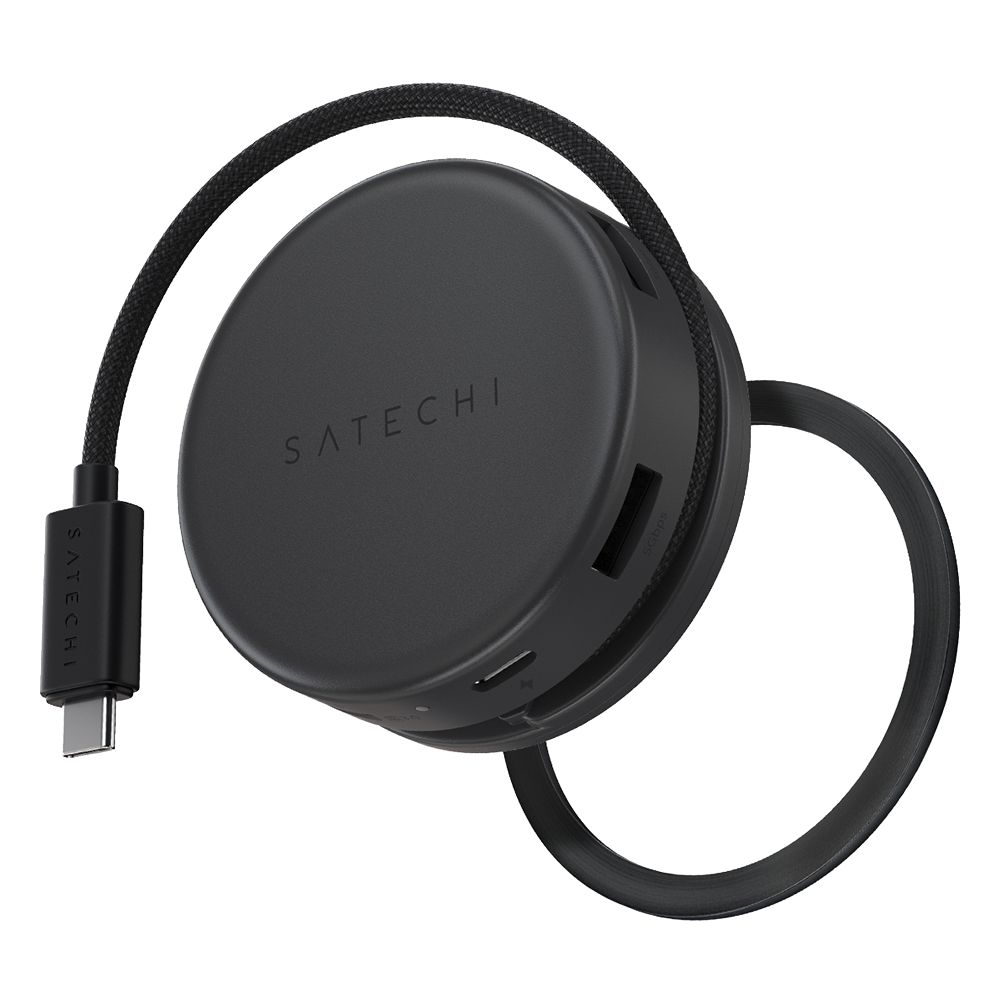 Vista frontal de docking port&aacute;til Satechi On the Go 7 en 1
