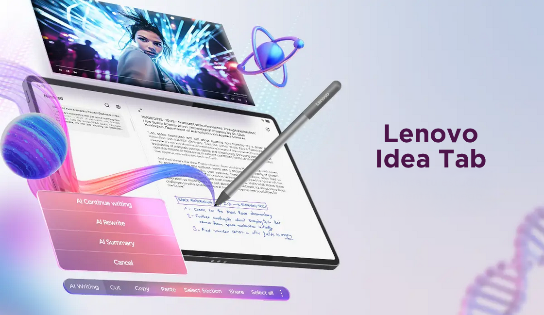 Tablet Lenovo Idea Tab 11 con pantalla amplia y dise&ntilde;o moderno para entretenimiento y productividad
