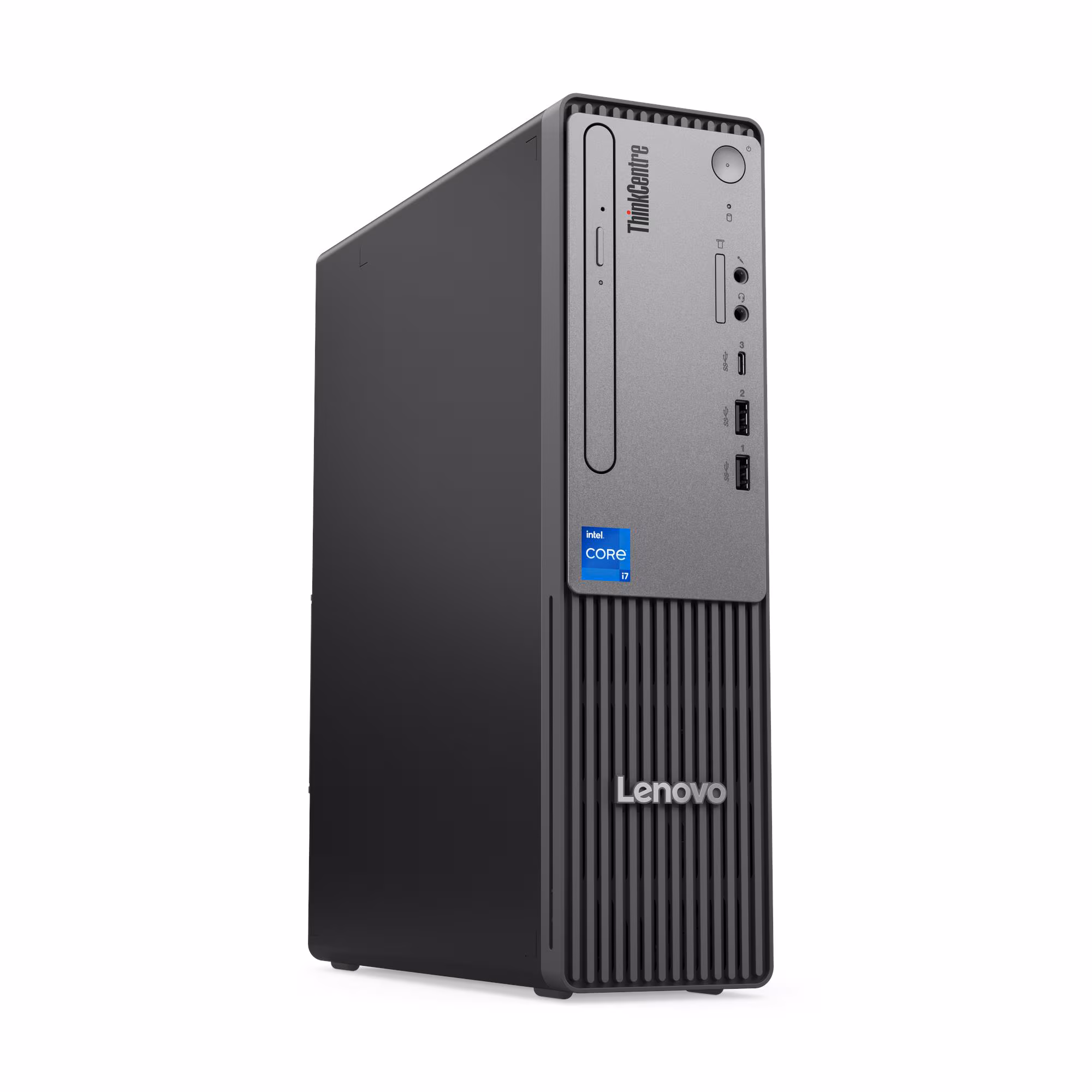 Vista frontal del Desktop ThinkCentre Neo 50s SFF mostrando su dise&ntilde;o compacto