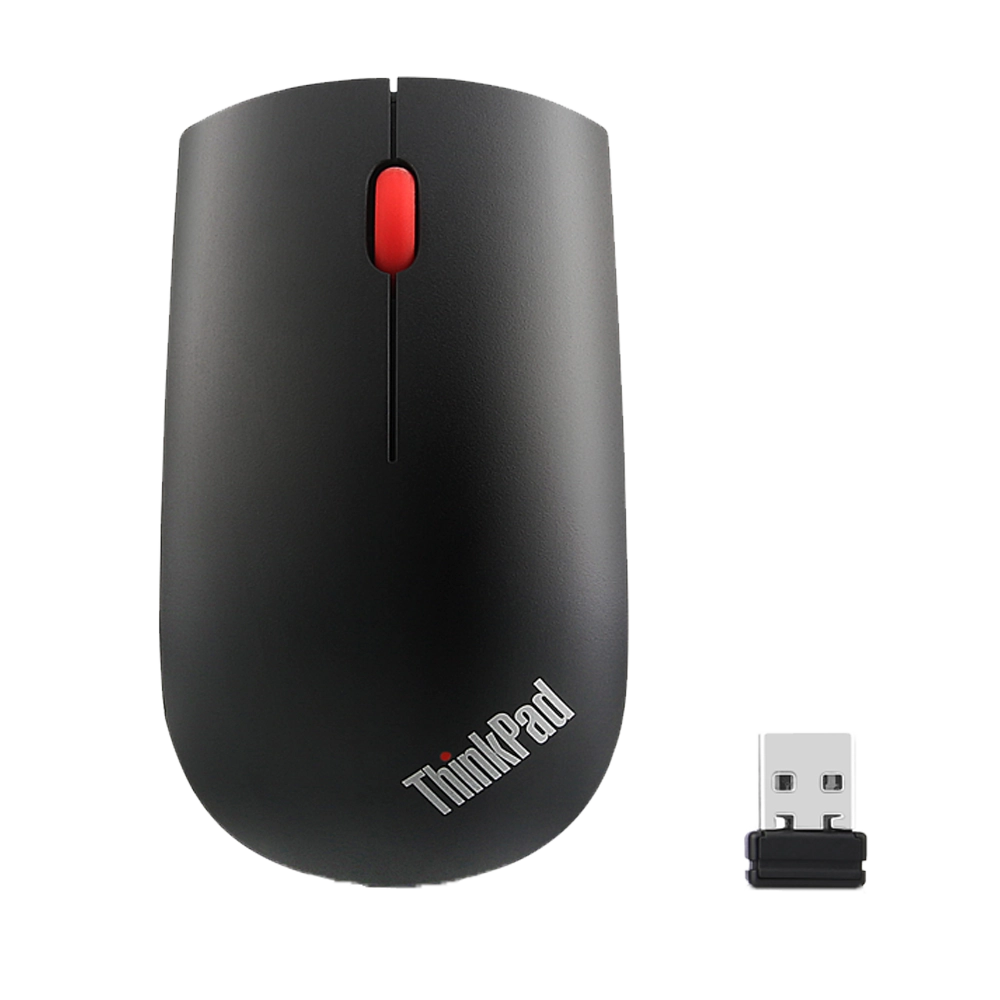 Mouse inal&aacute;mbrico ThinkPad Essential de color negro con receptor Nano USB
