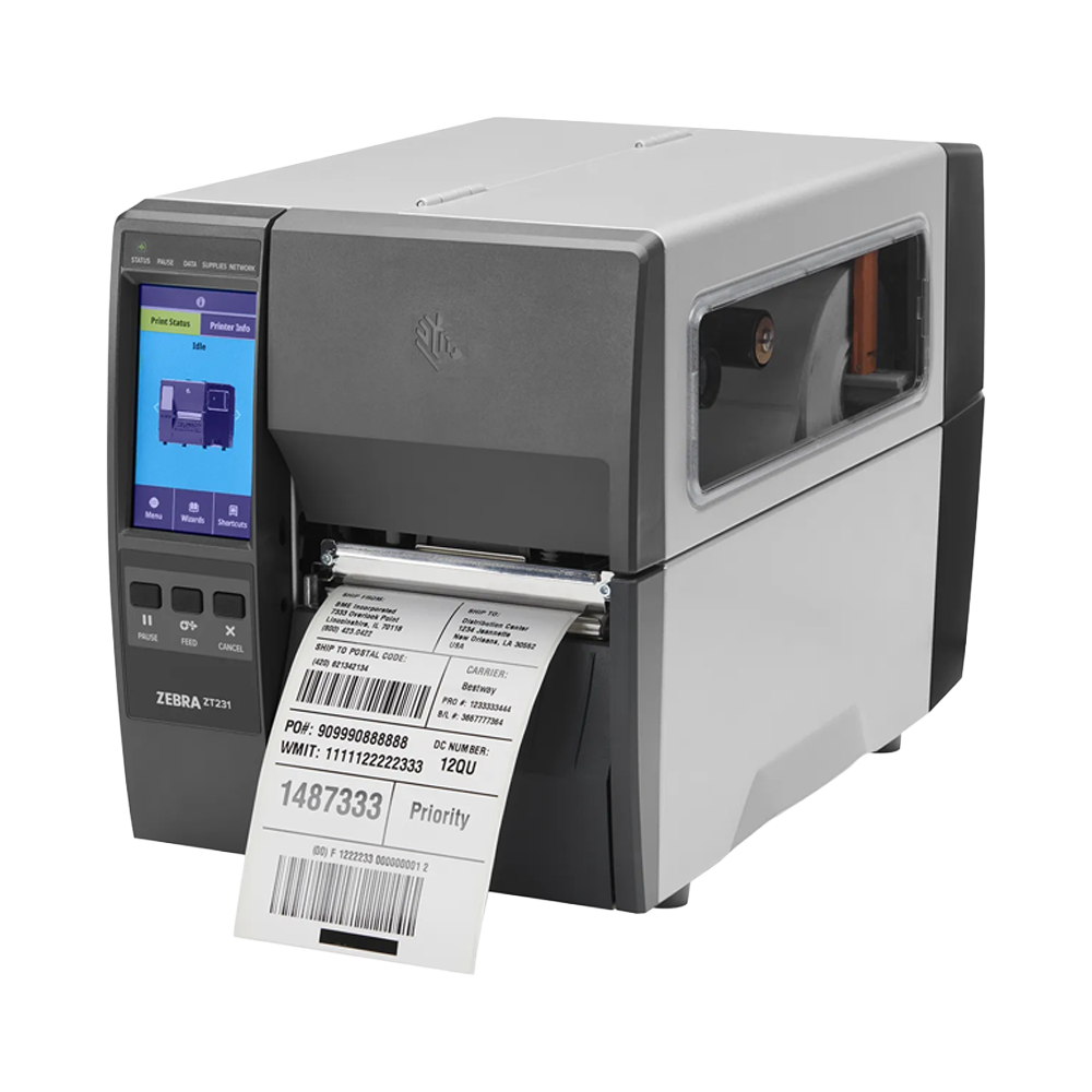 Impresora industrial Zebra ZT231 con pantalla t&aacute;ctil a color y dise&ntilde;o robusto