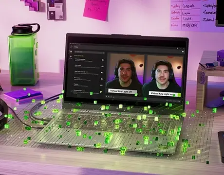 Perspectiva desde arriba del teclado, resaltando la distribuci&oacute;n completa (incluye pad num&eacute;rico) y el amplio trackpad centrado para una mayor comodidad.