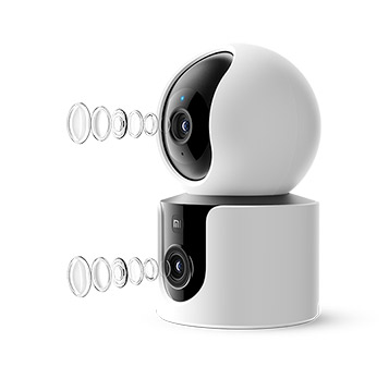 Xiaomi Camera C300 vista frontal lente de alta resoluci&oacute;n 2K para monitoreo en tiempo real