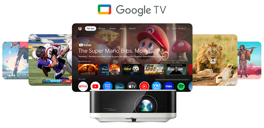 Disfruta de todo el entretenimiento con Google TV incorporado en proyector EPSON Lifestudio Pop Plus EF-61