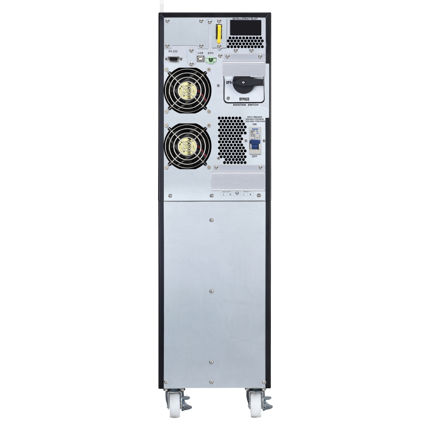 Detalle de conexiones y panel posterior de la UPS APC 6000VA