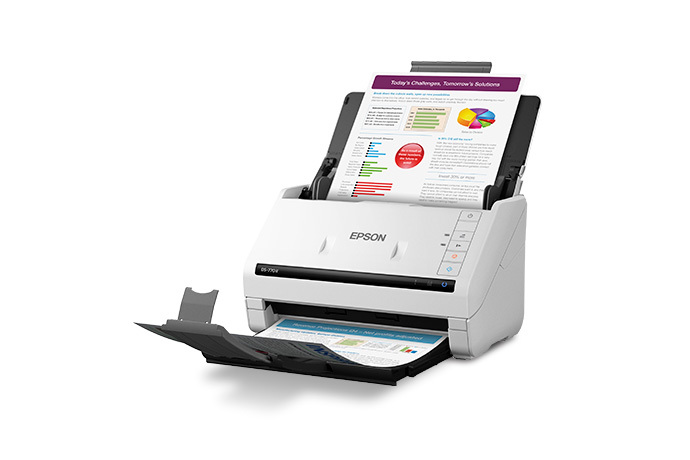 Vista del alimentador autom&aacute;tico de 100 p&aacute;ginas del esc&aacute;ner Epson