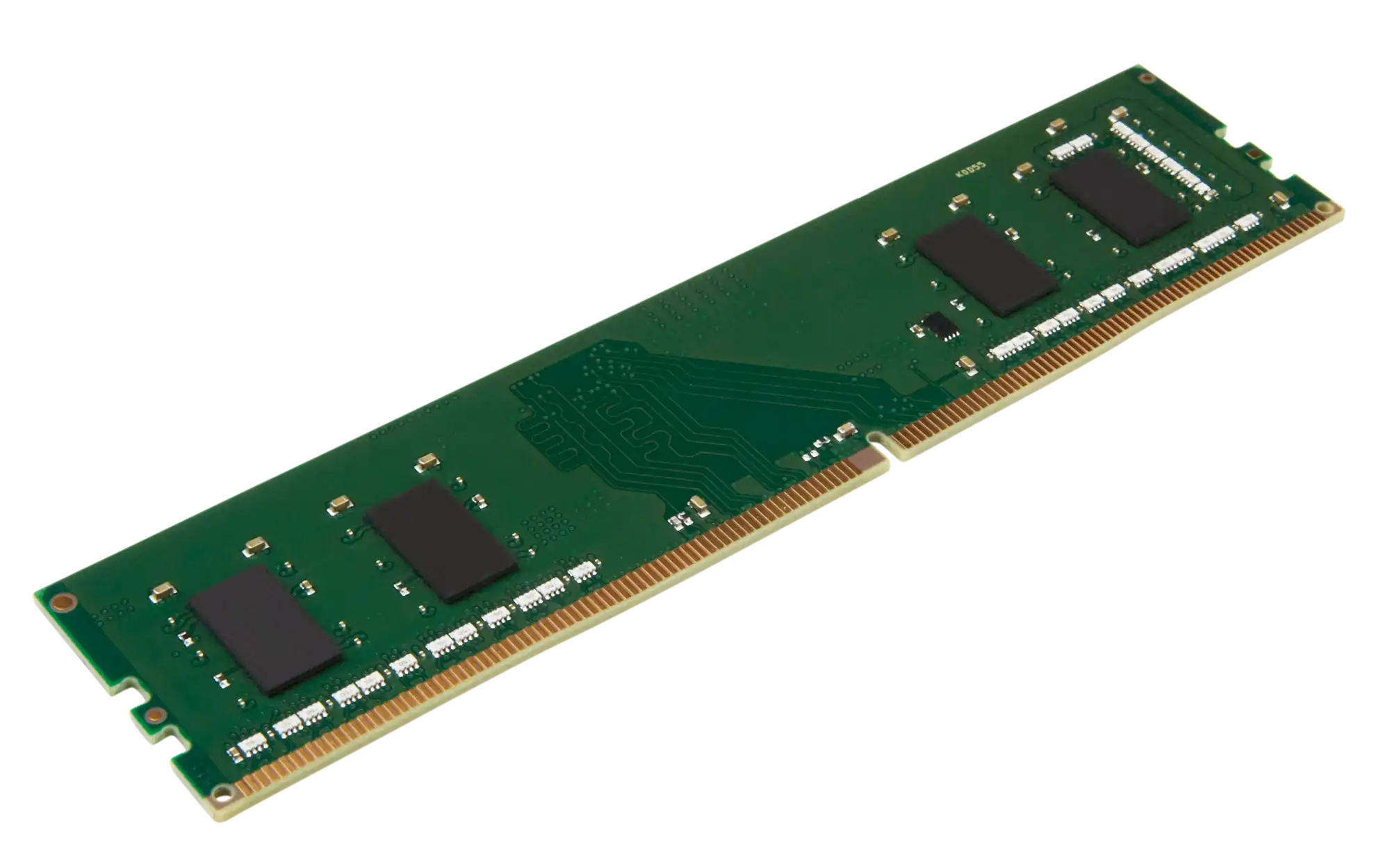 Vista detallada de los componentes FBGA y el PCB de la memoria Kingston
