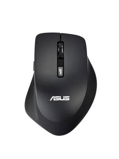 Vista principal del mouse Asus WT425 en color negro mate