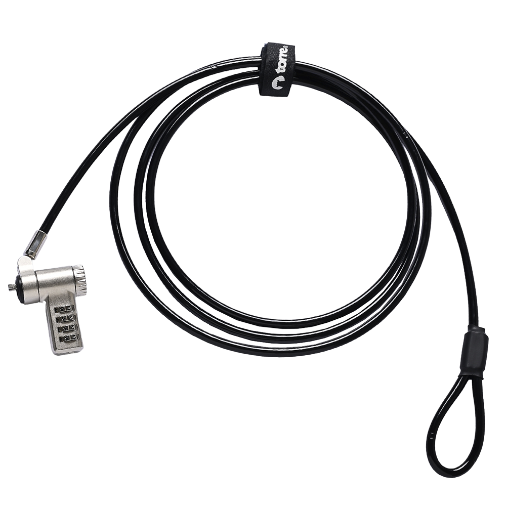 Candado de seguridad universal Torre con combinaci&oacute;n de 4 d&iacute;gitos y cable de acero