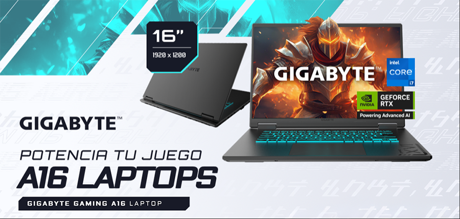 Notebook Gamer Gigabyte A16 con pantalla de 16 pulgadas y dise&ntilde;o Black Steel