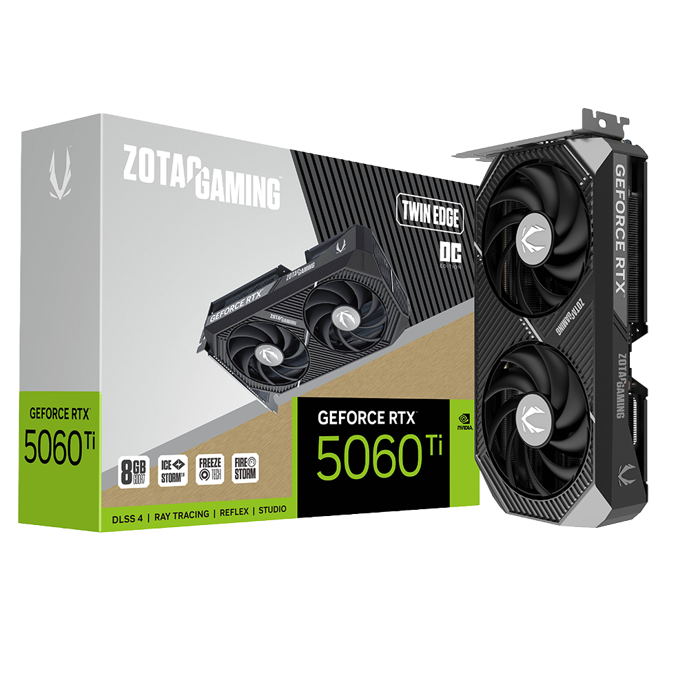 Tarjeta gr&aacute;fica ZOTAC GAMING GeForce RTX 5060 Ti con dise&ntilde;o compacto Twin Edge