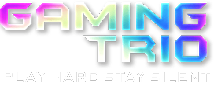 Logo GAMING con leyenda PLAY HARD STAY SILENT debajo