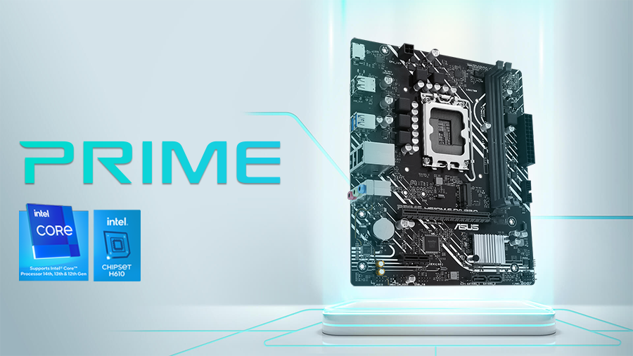 Placa madre ASUS PRIME H610M-F D4 R2.0 compatible con procesadores Intel Core de 14a generaci&oacute;n